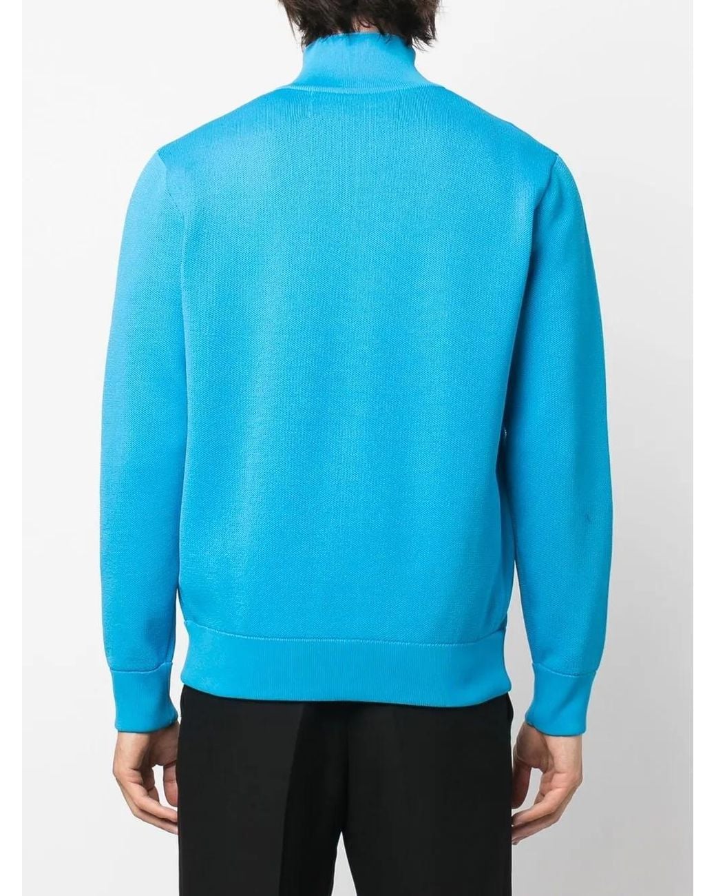 BOTTER Blue Embroidered-Logo Zip-Up Sweatshirt for men