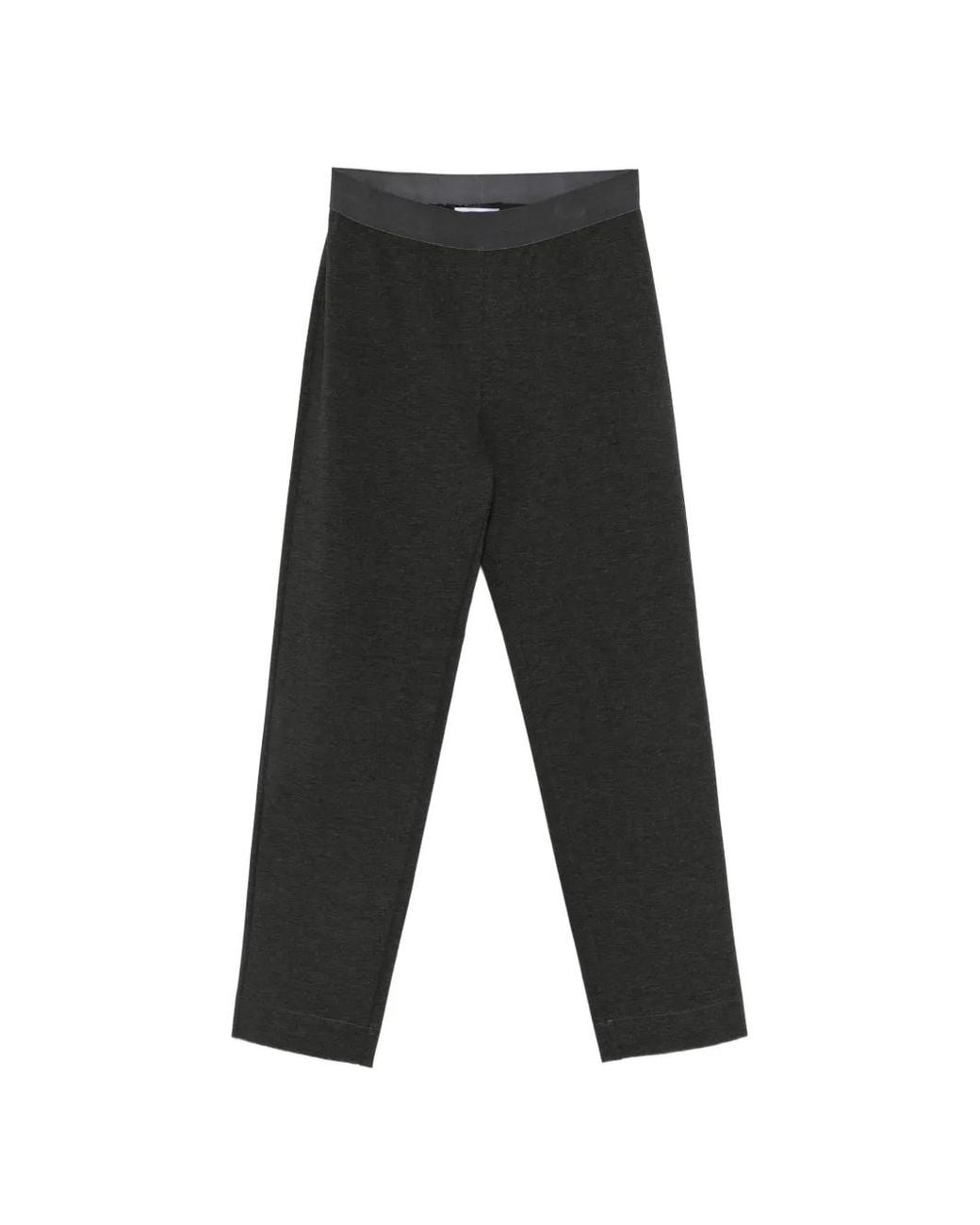 Alpha Studio Black Elasticated-Waistband Trousers