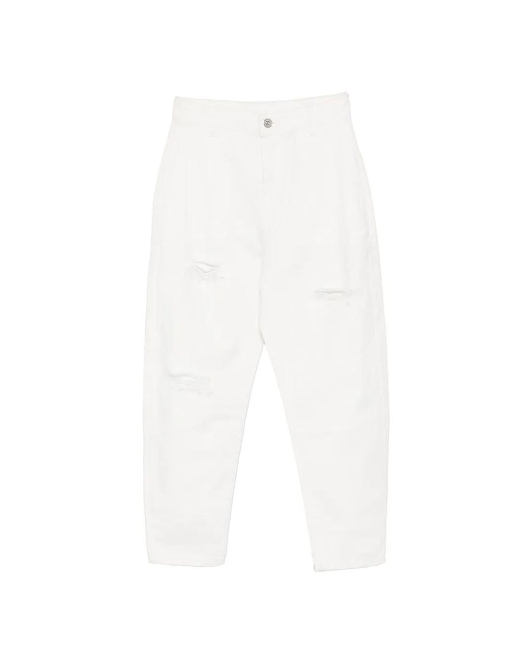 Aniye By White Distressed Cropped Jeans