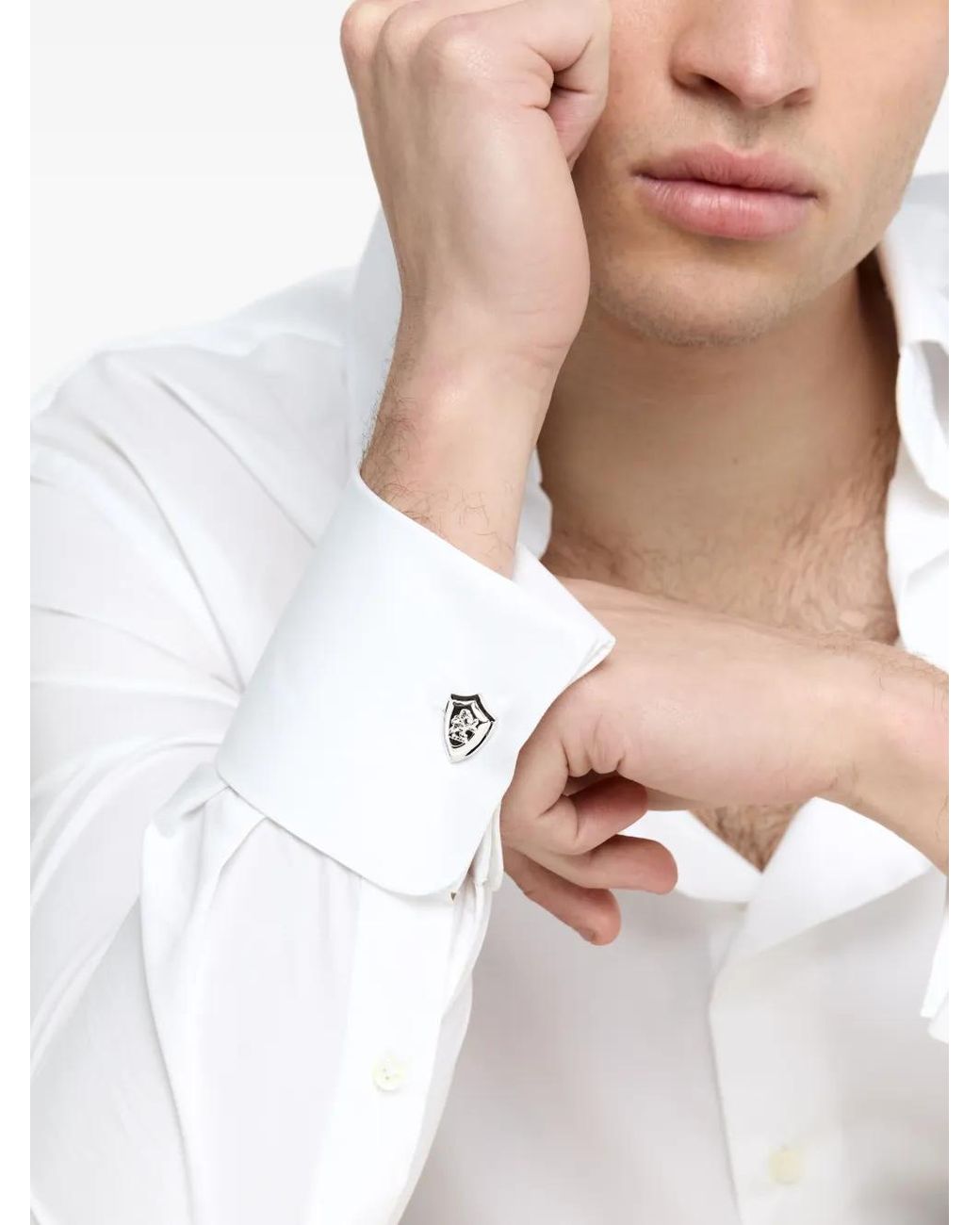 Mateo White Lion Shield Cufflinks for men