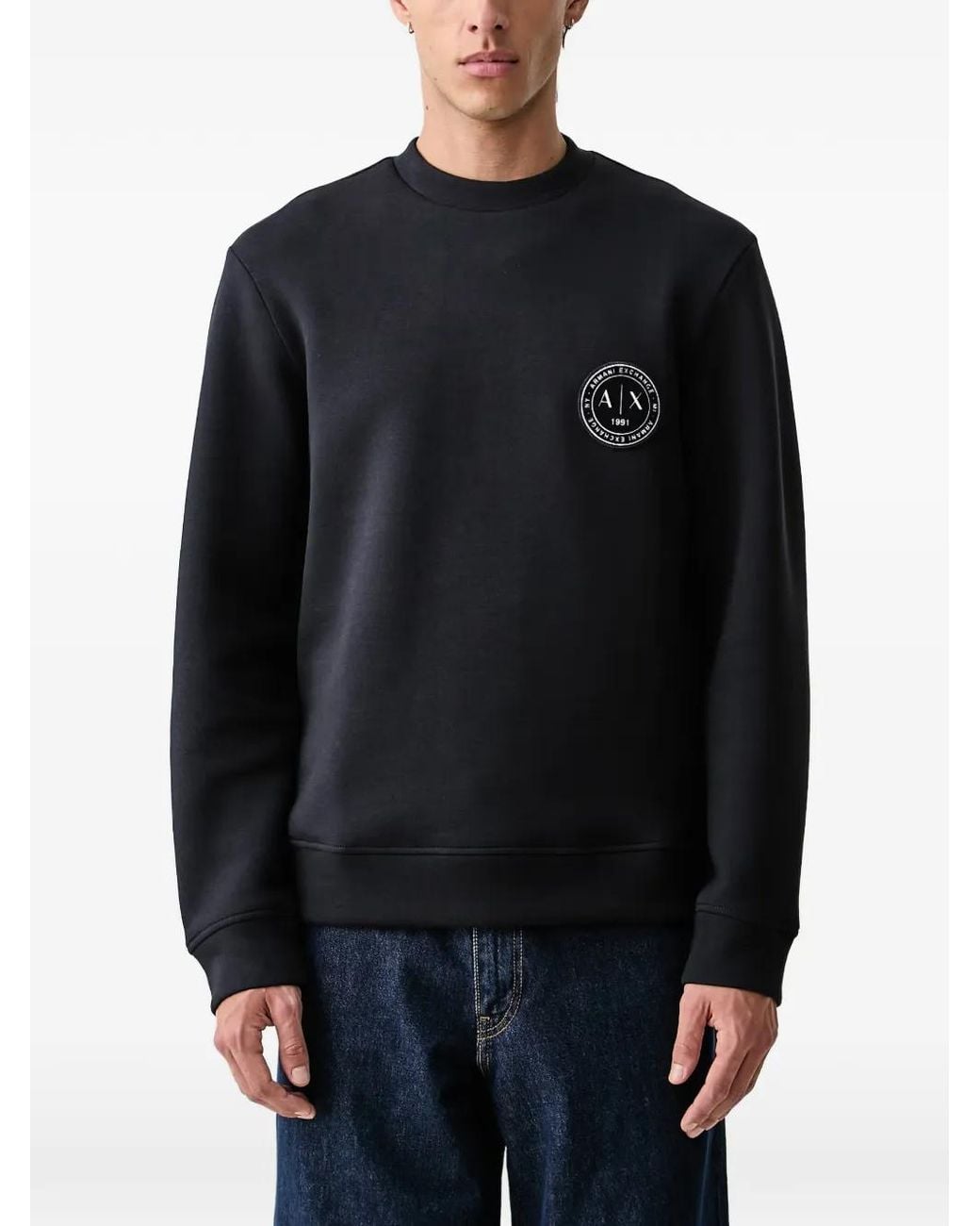 ARMANI EXCHANGE Pullover Mit Logo-Patch in Black für Herren