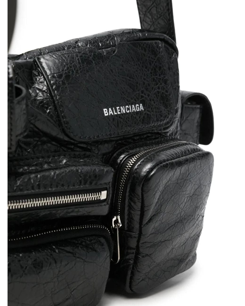 Balenciaga Black Superbusy Leather Shoulder Bag for men