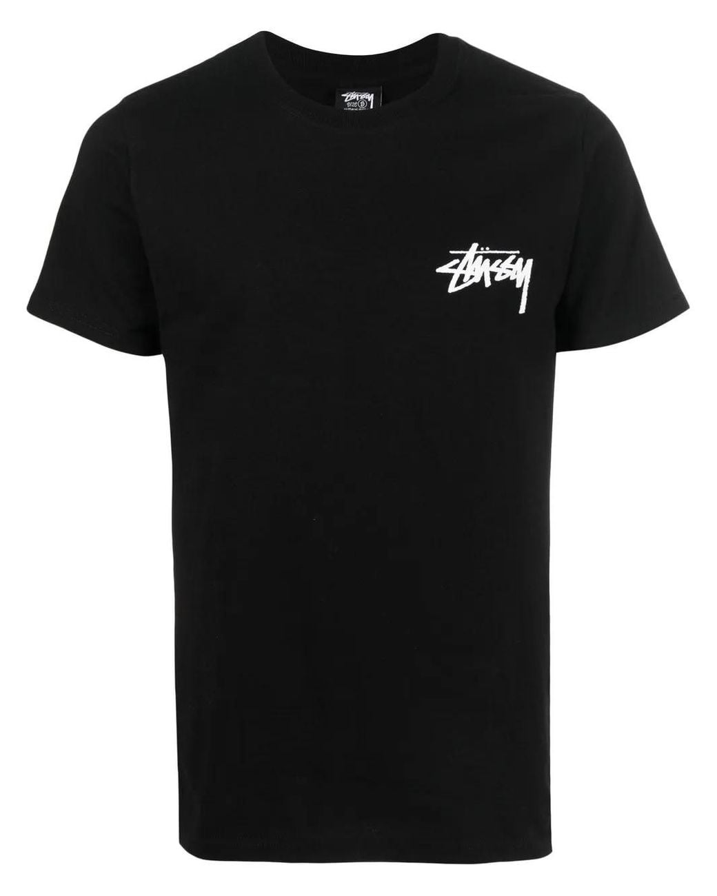 Stussy Black Logo-Print T-Shirt for men