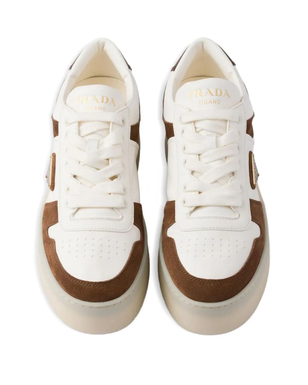 Baskets Downtown Bold À Plateforme Prada en coloris Brown