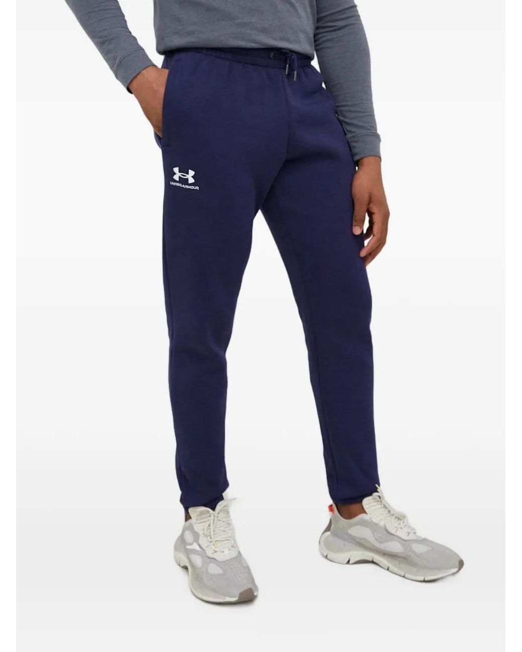 Under Armour Blue Icon Logo-Embroidered Drawstring Track Pants for men