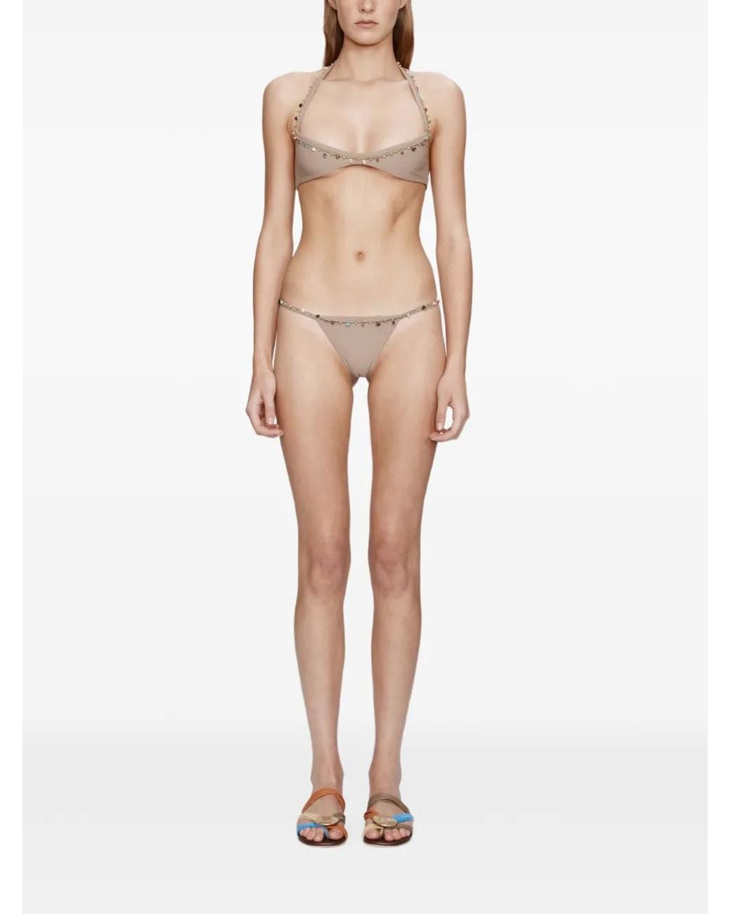 Christopher Esber White Beach Quartz Minuscule Bikini Top