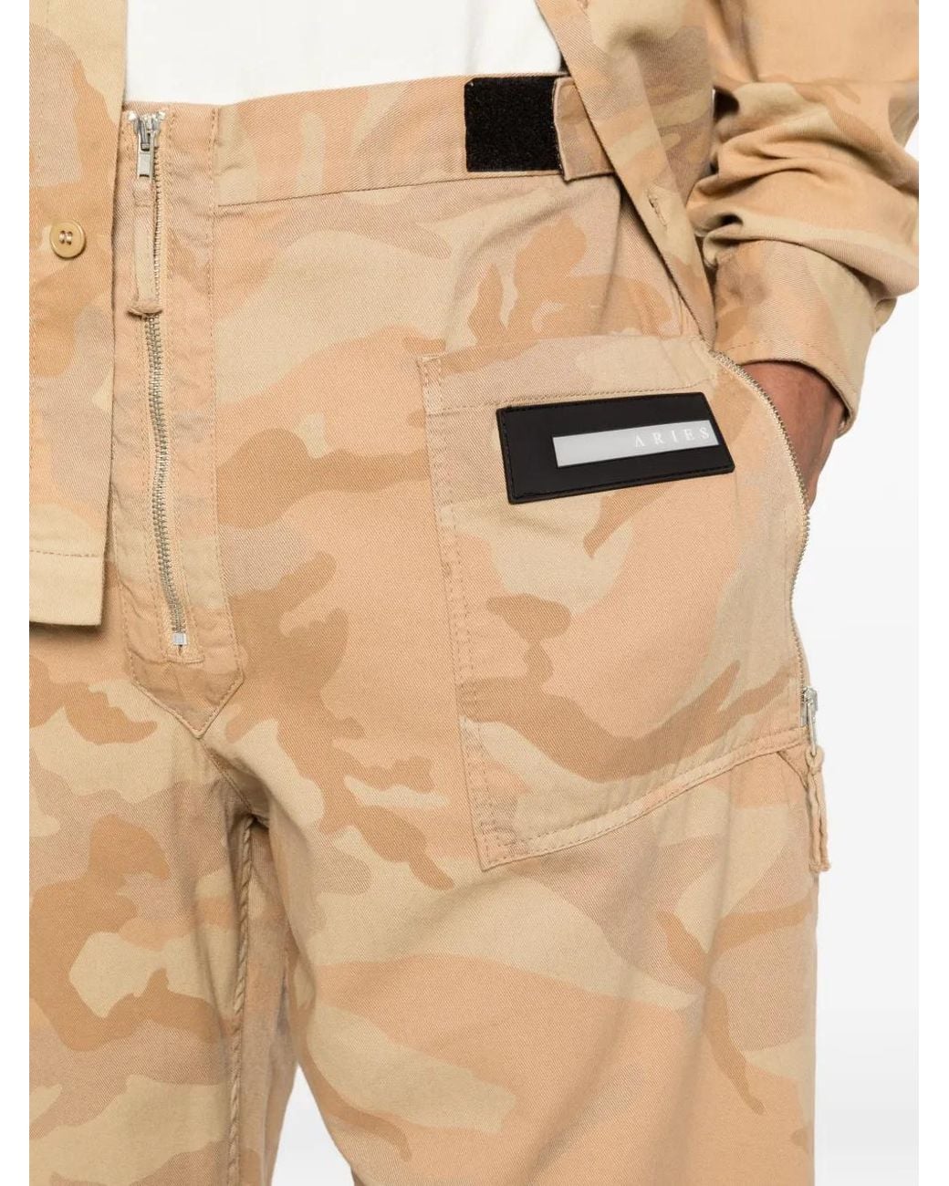 Aries Natural Camo-Print Over-Dyed Trousers for men
