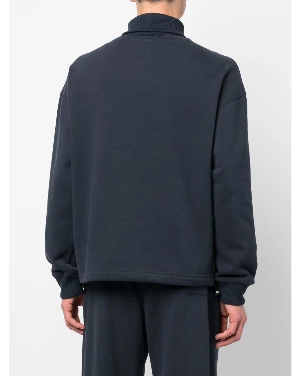 Giorgio Armani Blue Virgin Wool Roll Neck Jumper for men