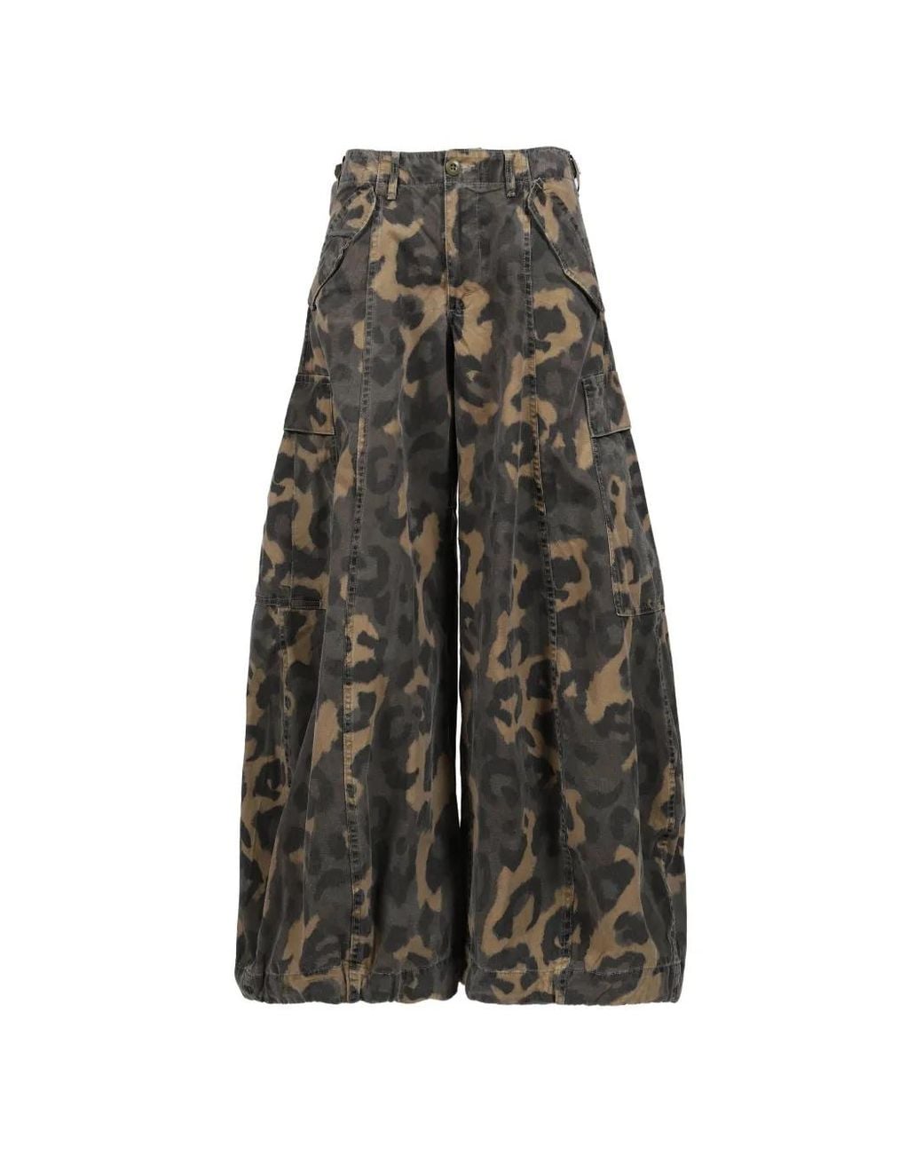 R13 Gray Pantalon Cargo Siouxsie À Imprimé Léopard