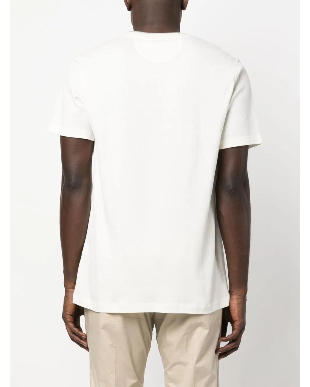 Hackett White Embroidered-Logo Cotton T-Shirt for men