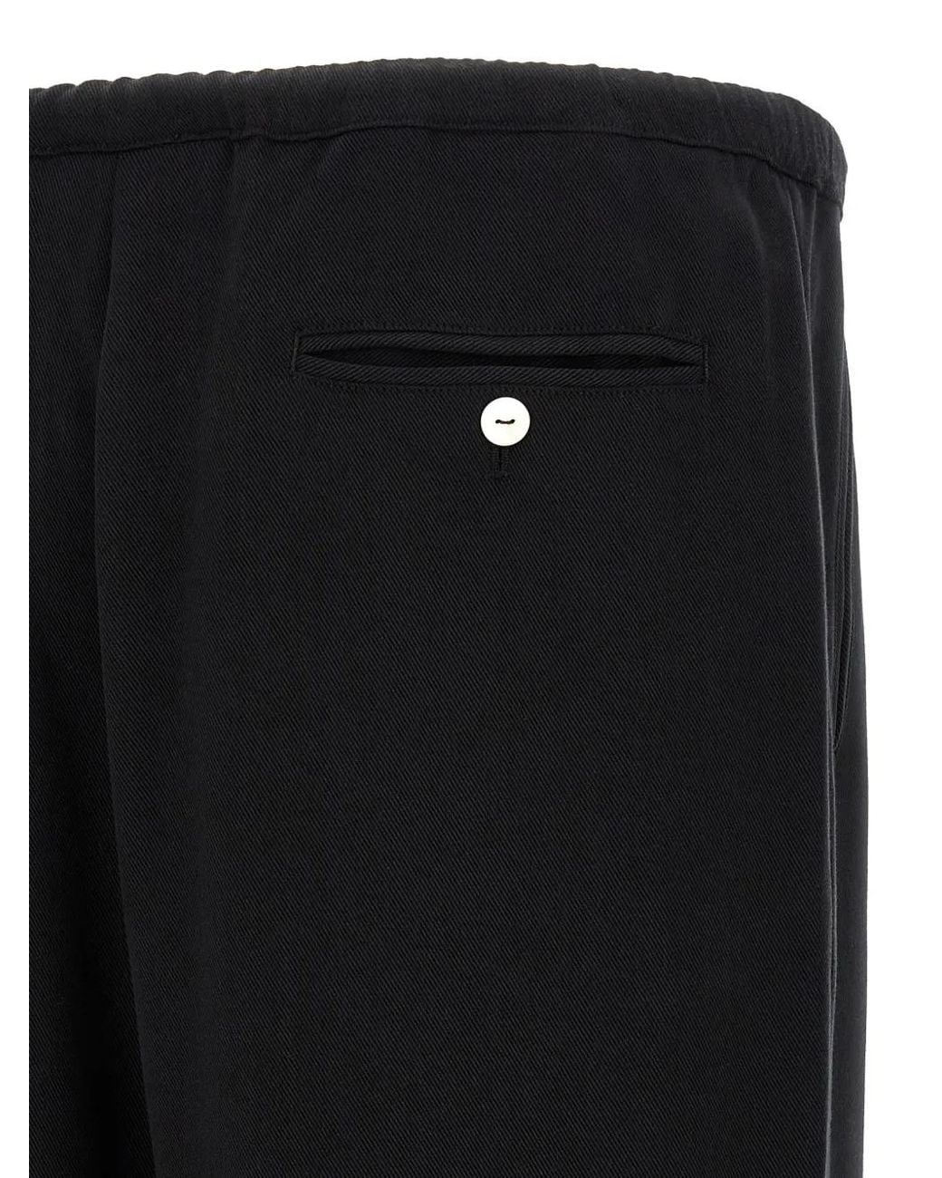 Second/Layer Black Team Drawstring Trousers for men