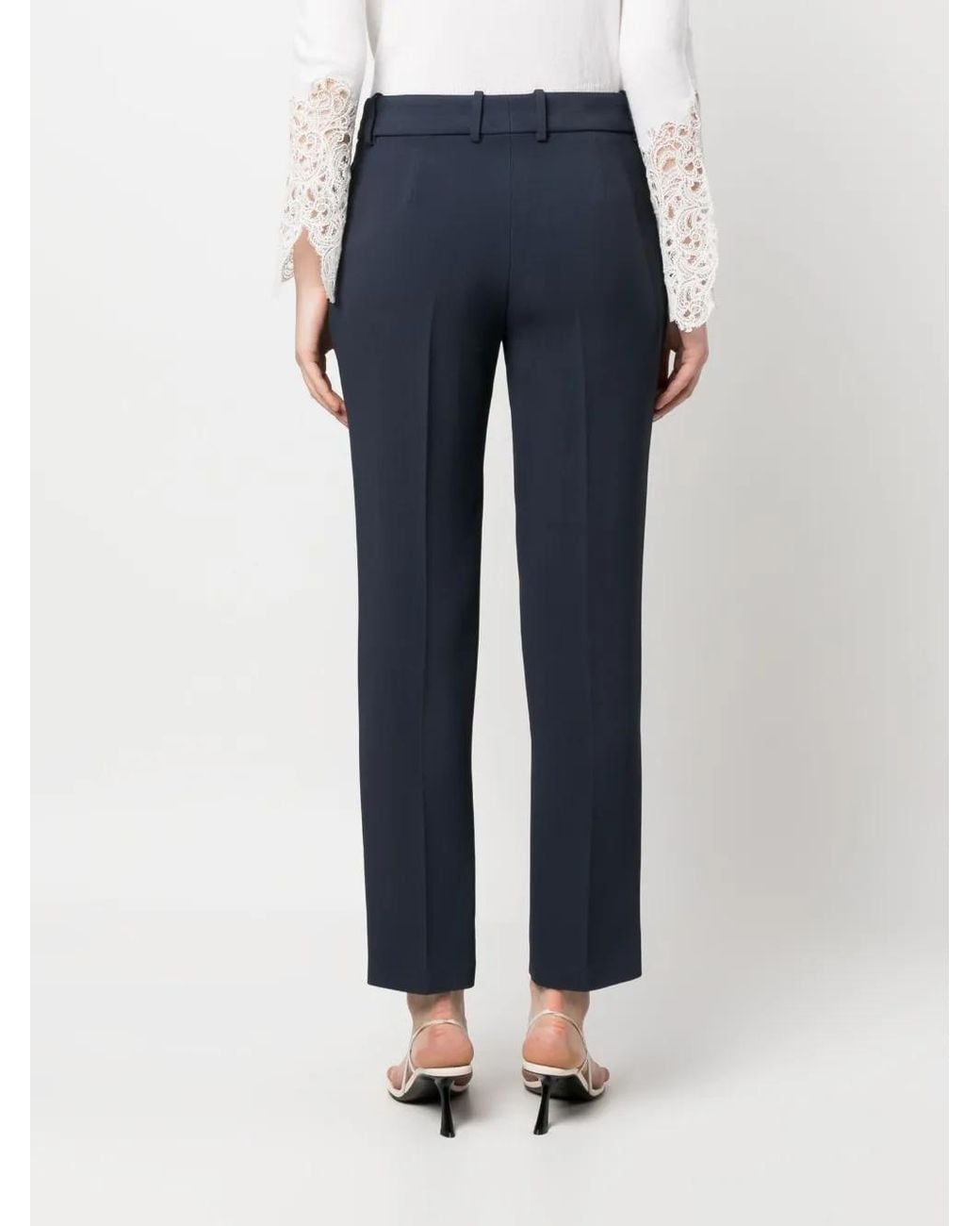 Ermanno Scervino Blue Cropped Tailored Trousers