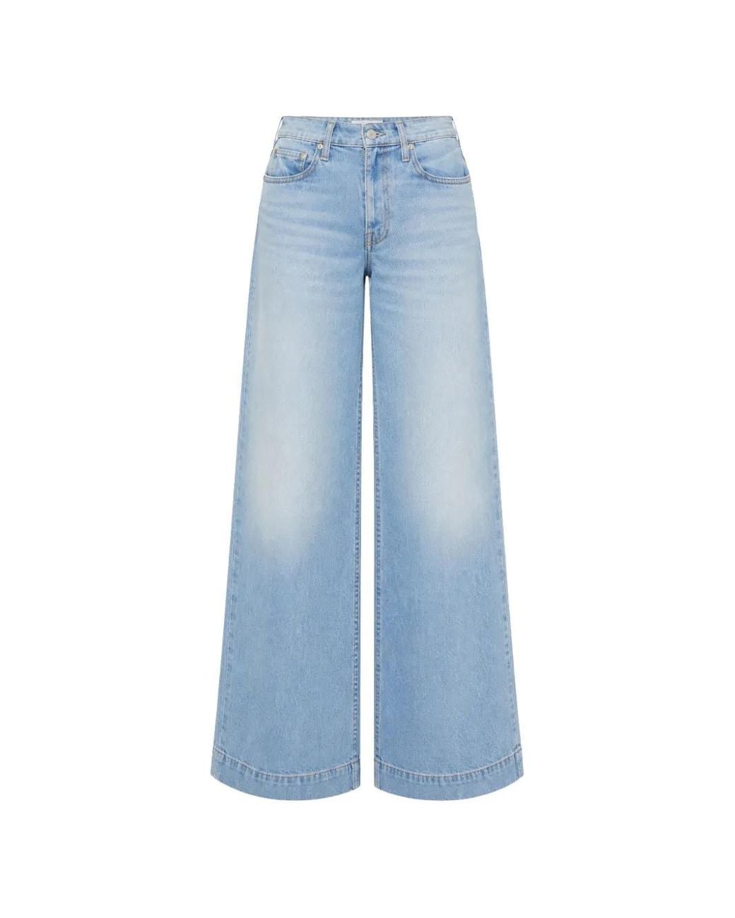 Mother Blue Wide-Leg Jeans