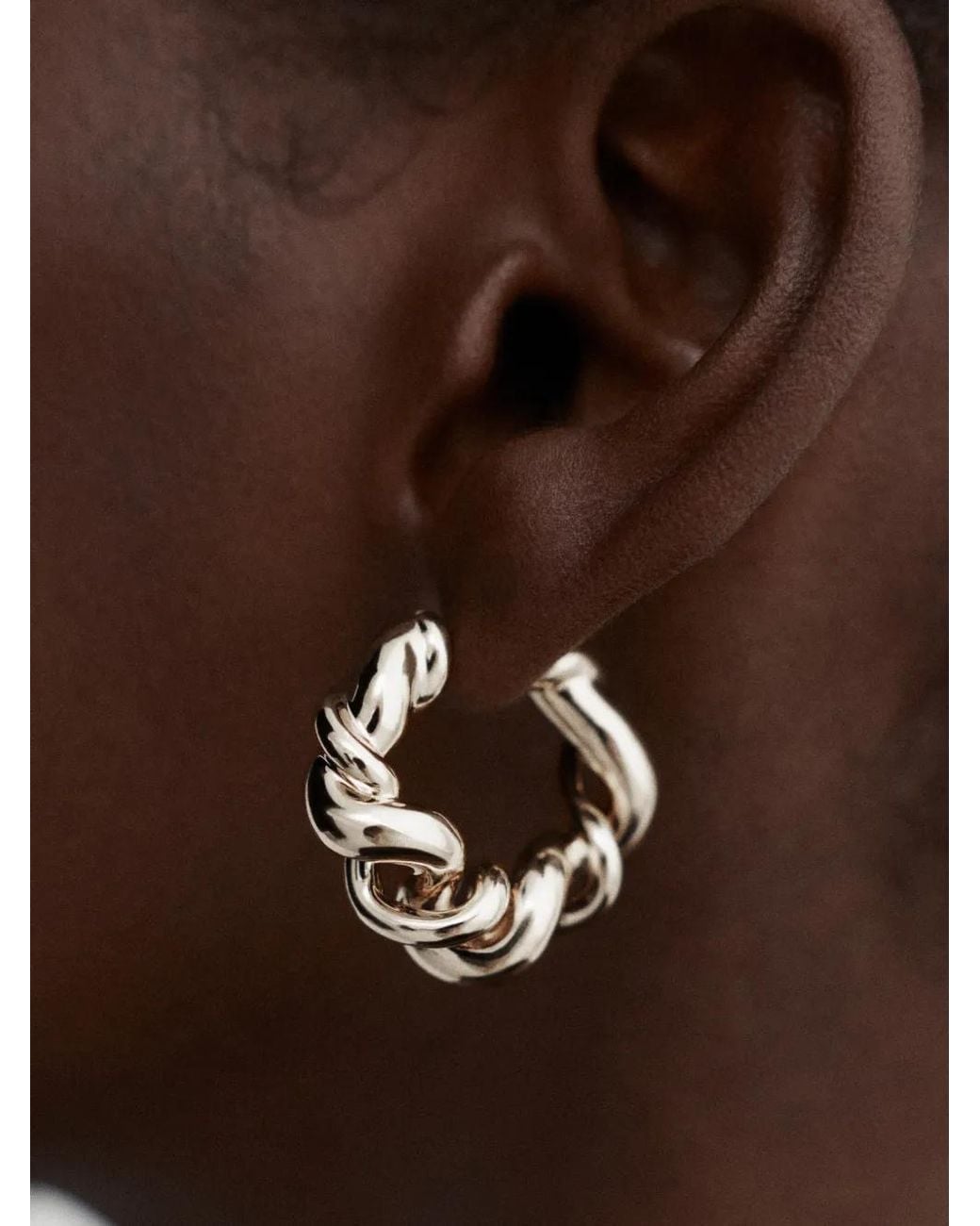 Monica Vinader White Large Ochre Hoop Earrings