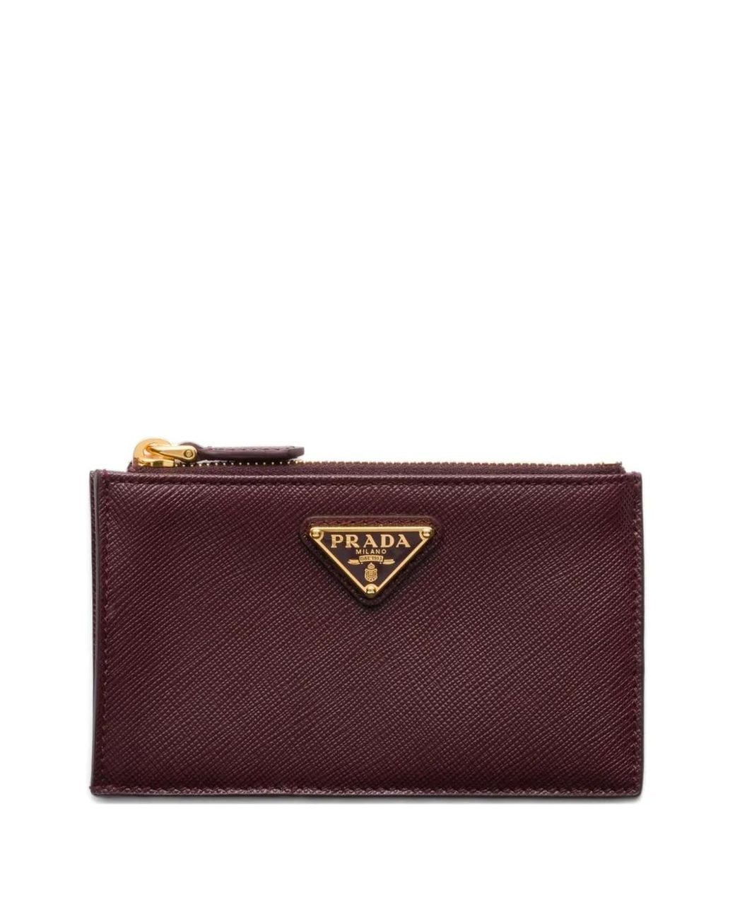 Prada Purple Saffiano Leather Cardholder