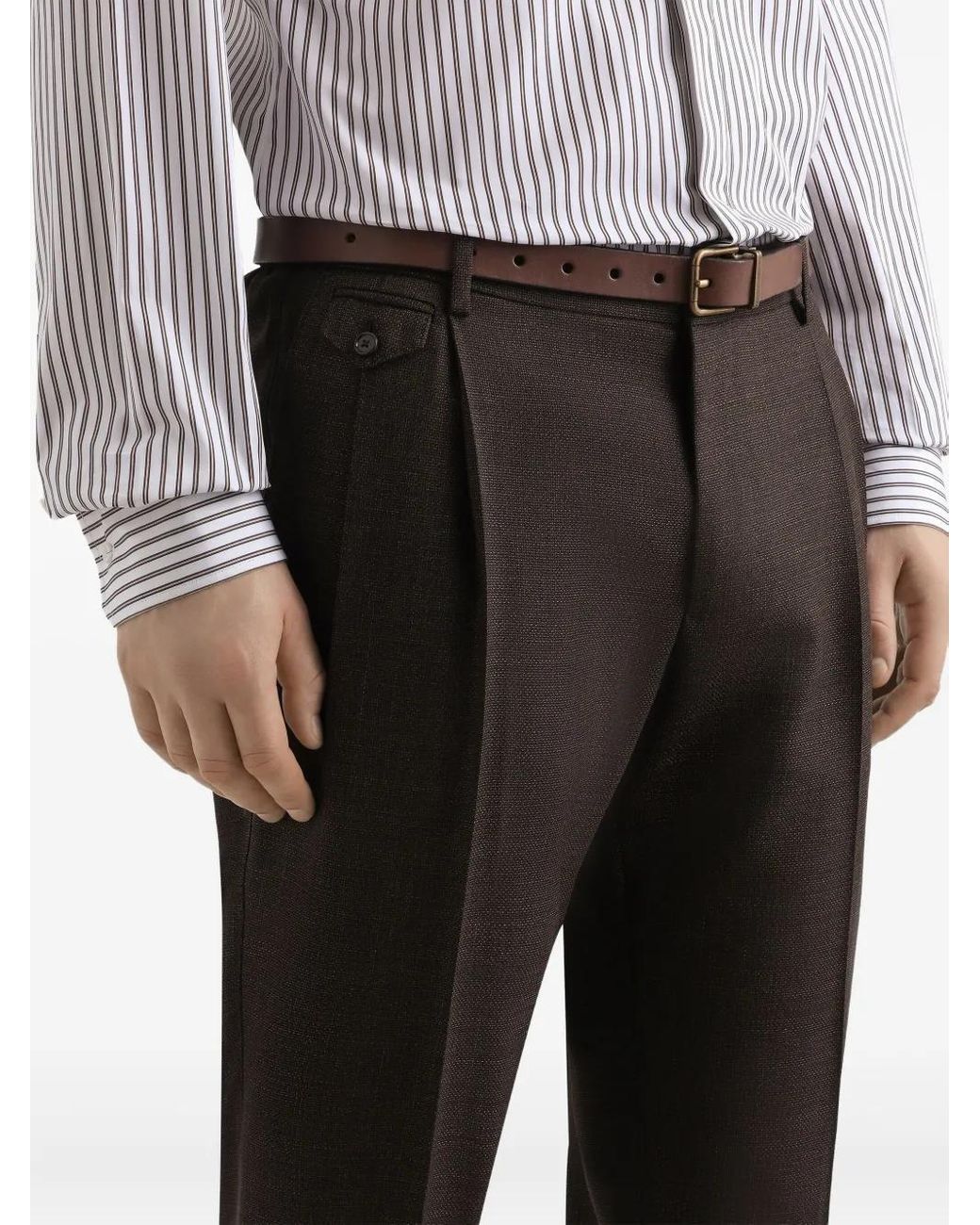 Dolce & Gabbana Black Pleat-Detail Trousers for men