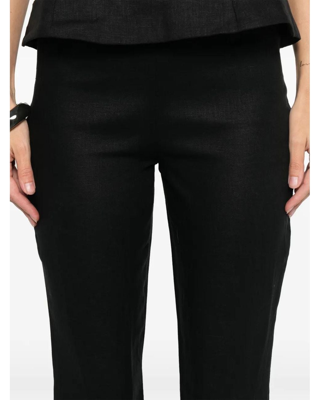 Faithfull The Brand Black Valeria Capri Pants