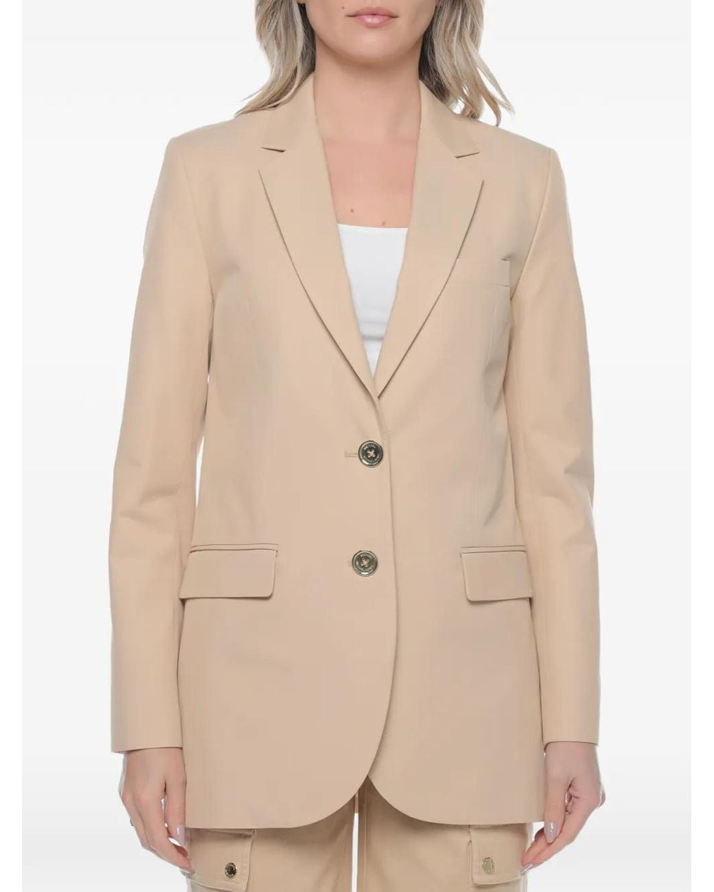 Michael Kors Natural Two-Button Blazer