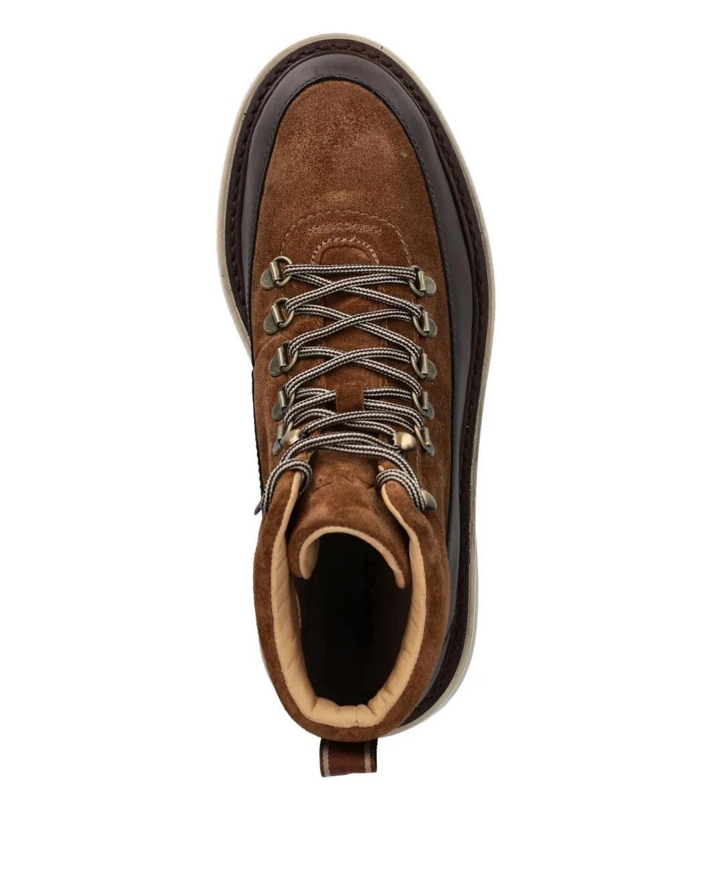 Gant Brown Hillprep Lace-Up Panelled Hiking Boots for men