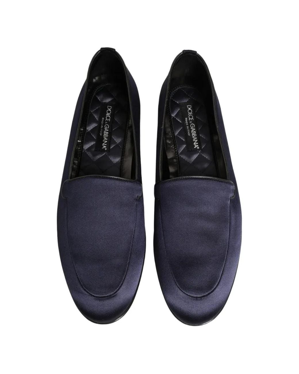 Dolce & Gabbana Blue Satin Dg-Logo Loafers for men
