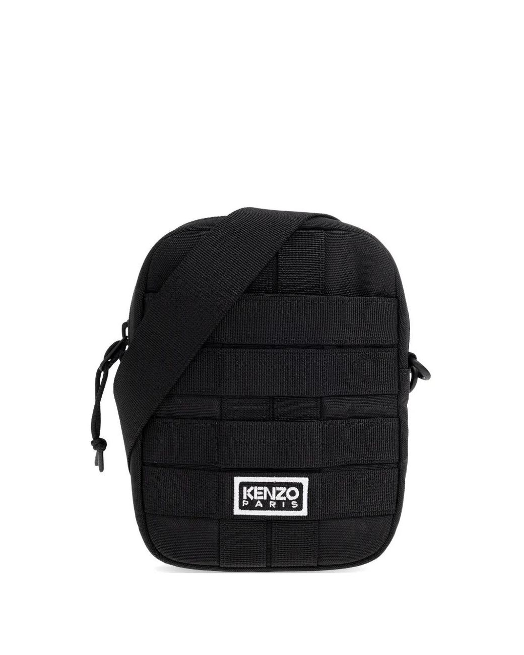 KENZO Black Explorer Logo-Detail Messenger Bag for men