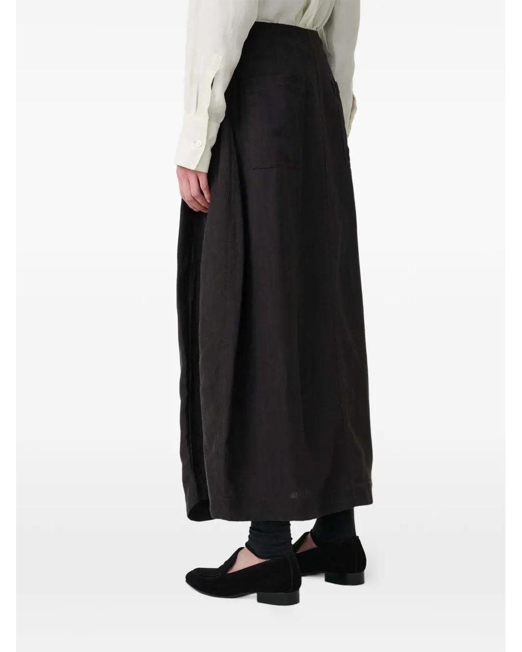 Studio Nicholson Black Bryde Tapered Midi Skirt