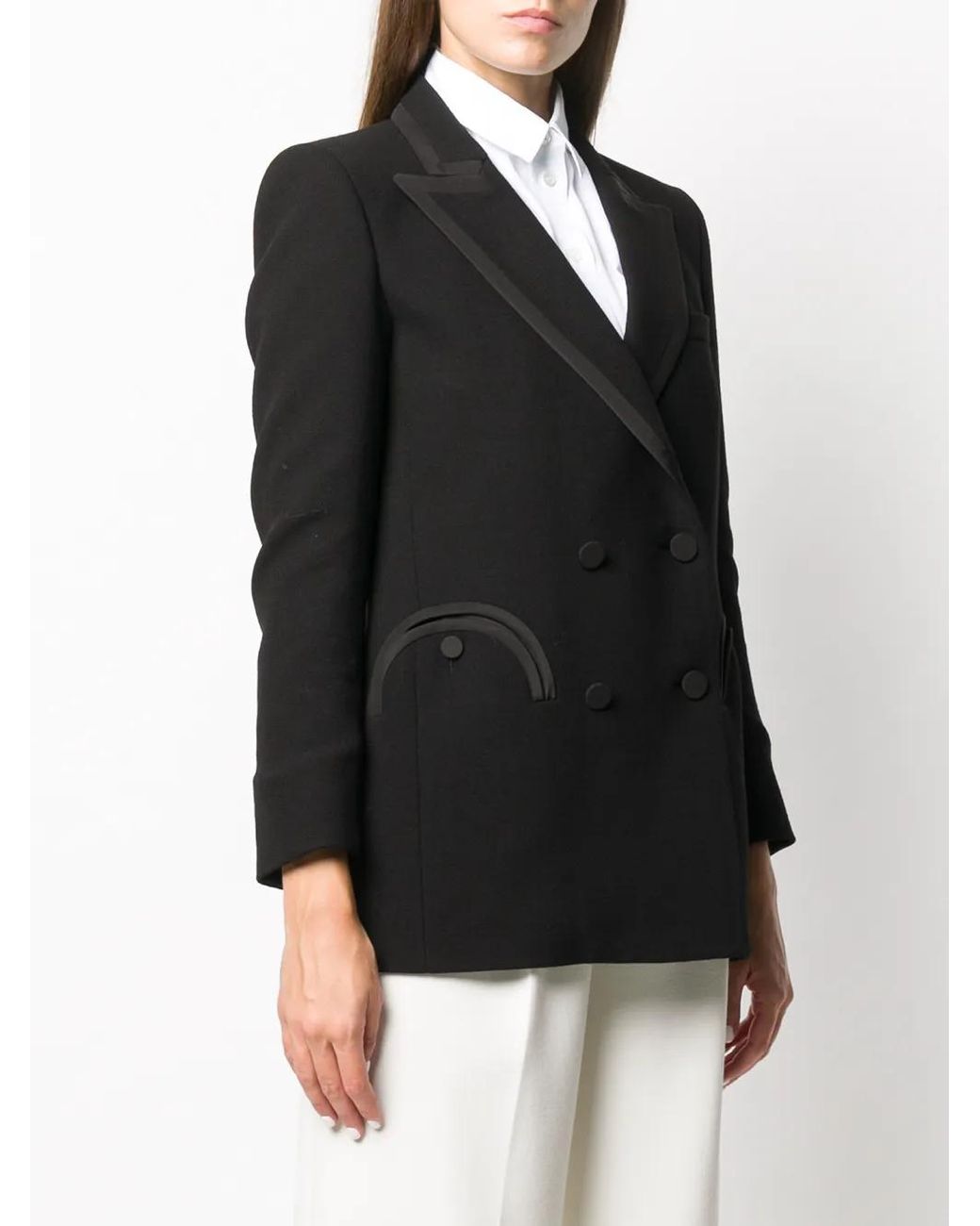Blazé Milano Black Double-Breasted Silk Blazer