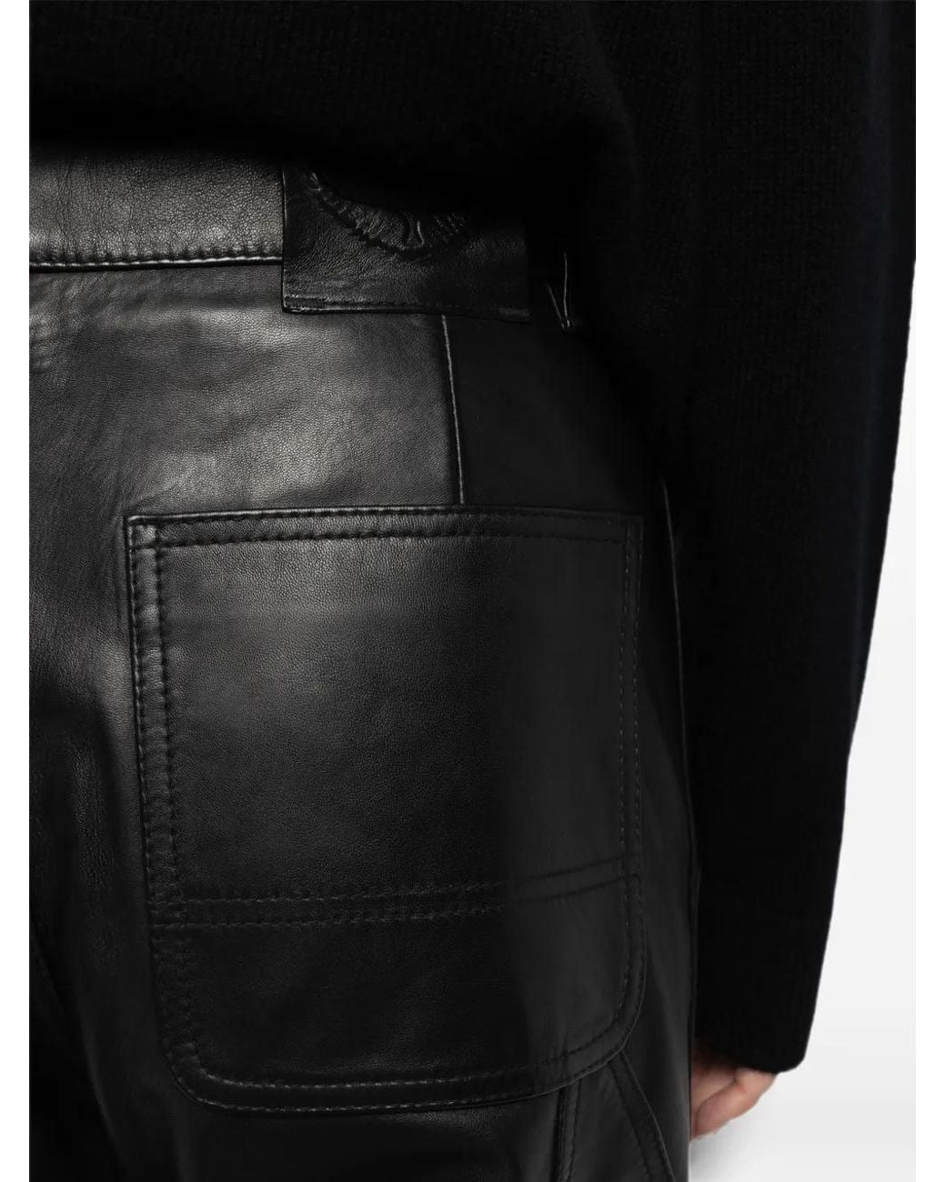 Zadig & Voltaire Black Perya Leather Trousers