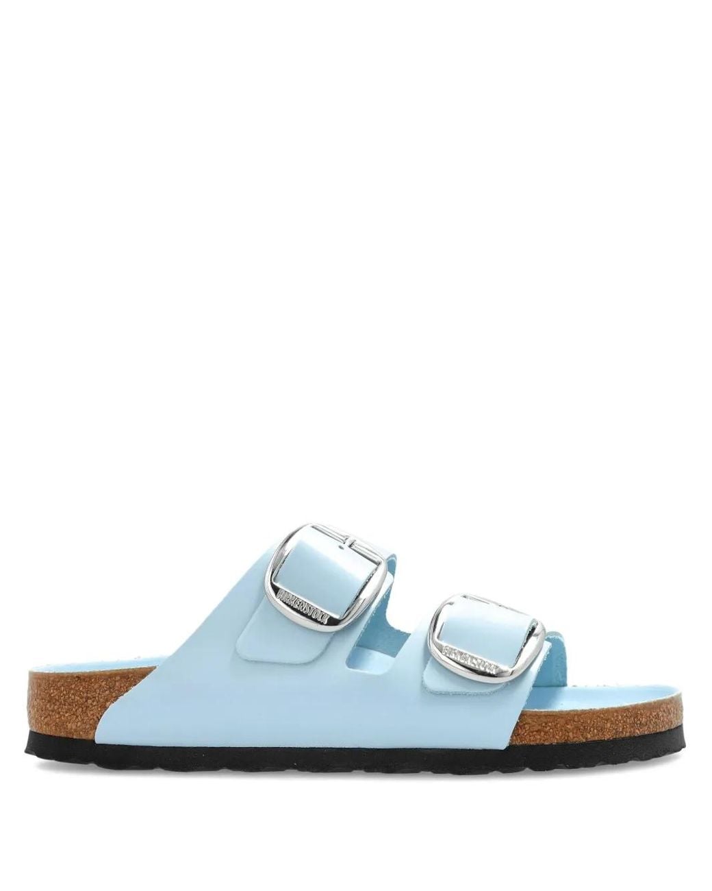 Birkenstock Blue Arizona Big Buckle Patent Leather Sandals