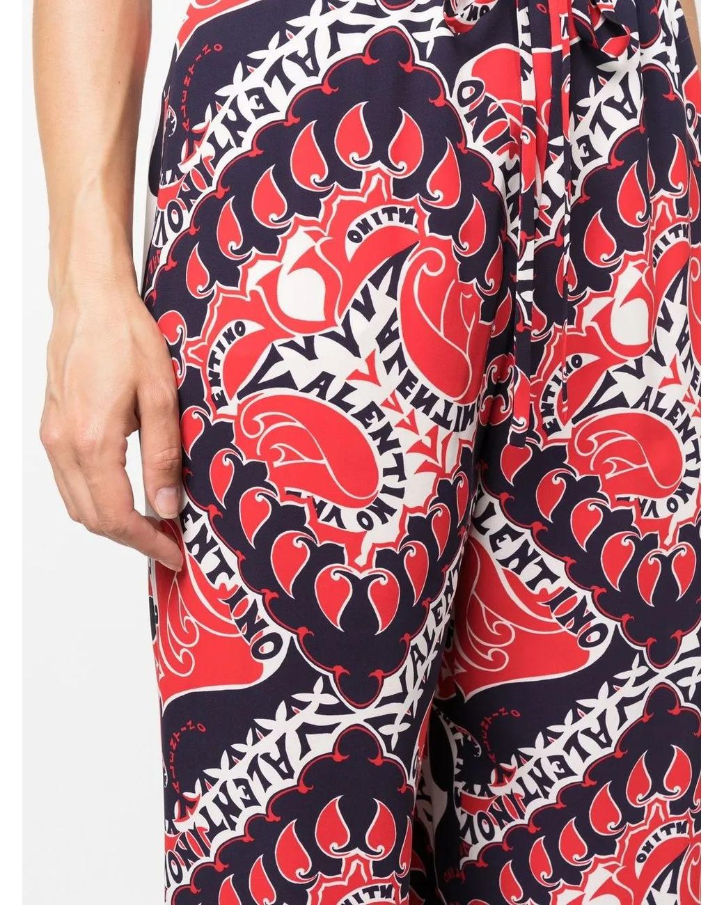 Valentino Garavani Red Archive Manifesto-Print Trousers