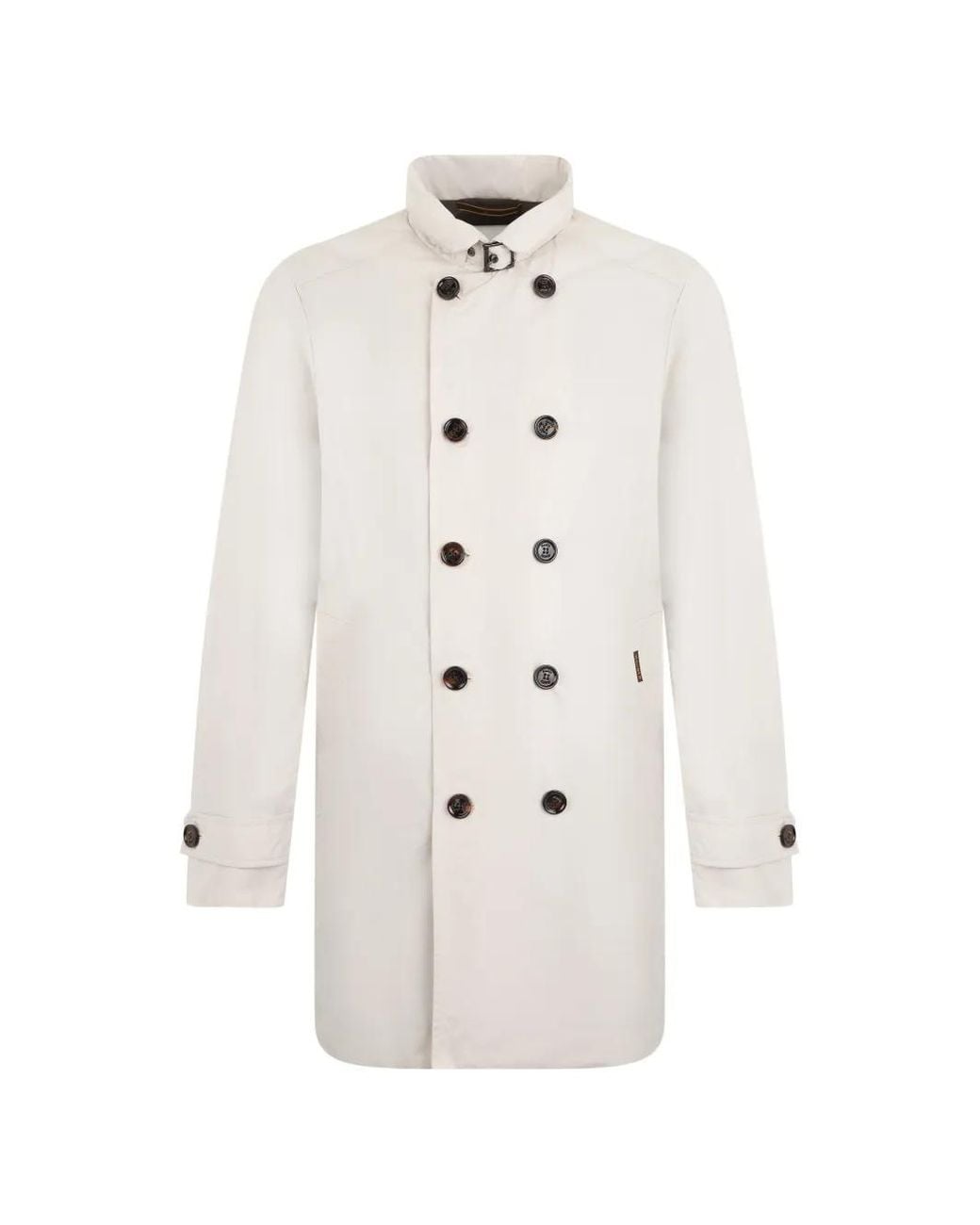 Moorer White Double-Breasted Trench Coat for men
