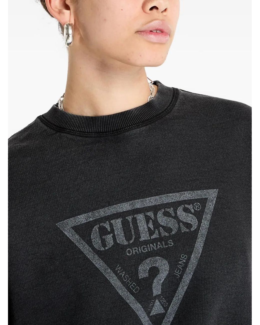 Jersey Con Logo Estampado Guess de color Black