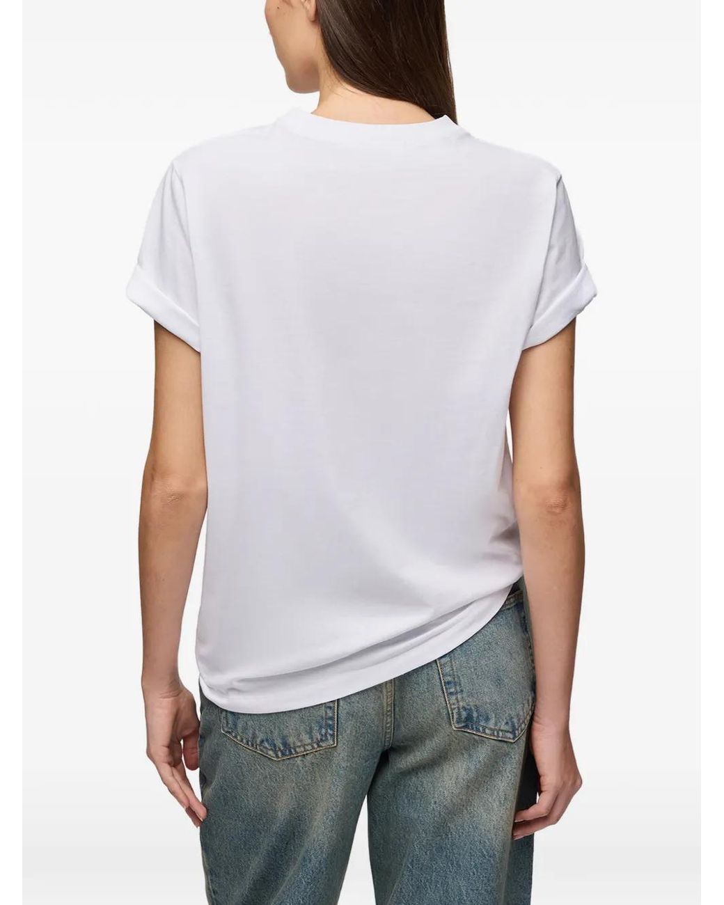 Ganni White T-Shirt With Mushroom Teddy