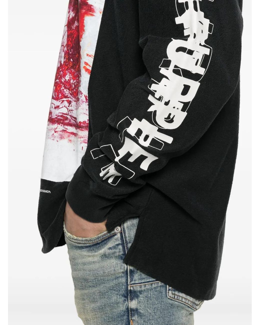 Purple Brand Black Long-Sleeve Sweatshirt for men
