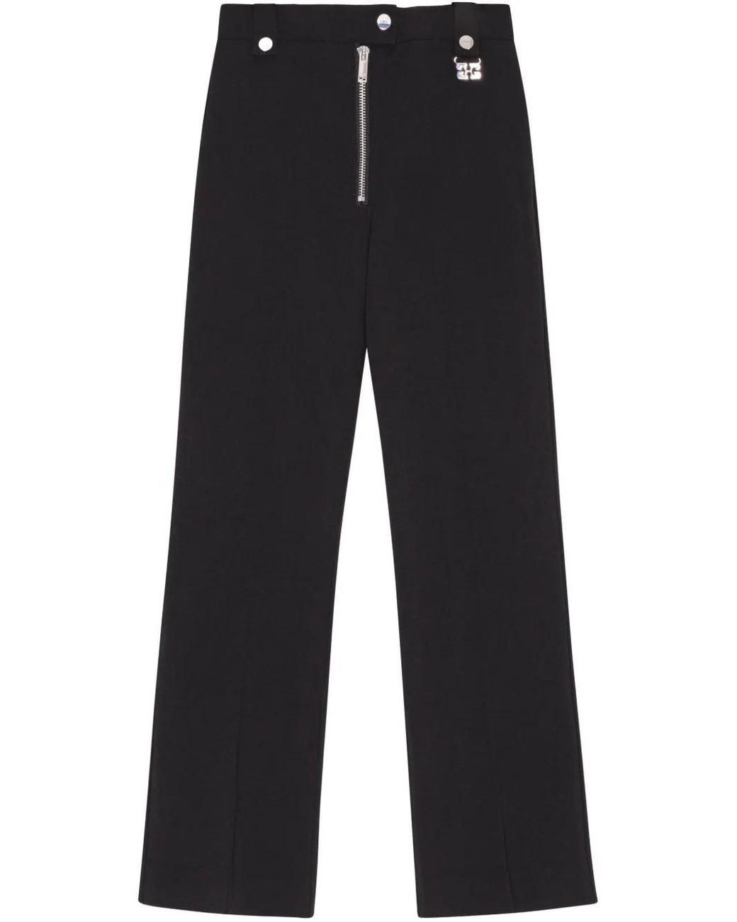 Ganni Blue Straight-Leg Trousers