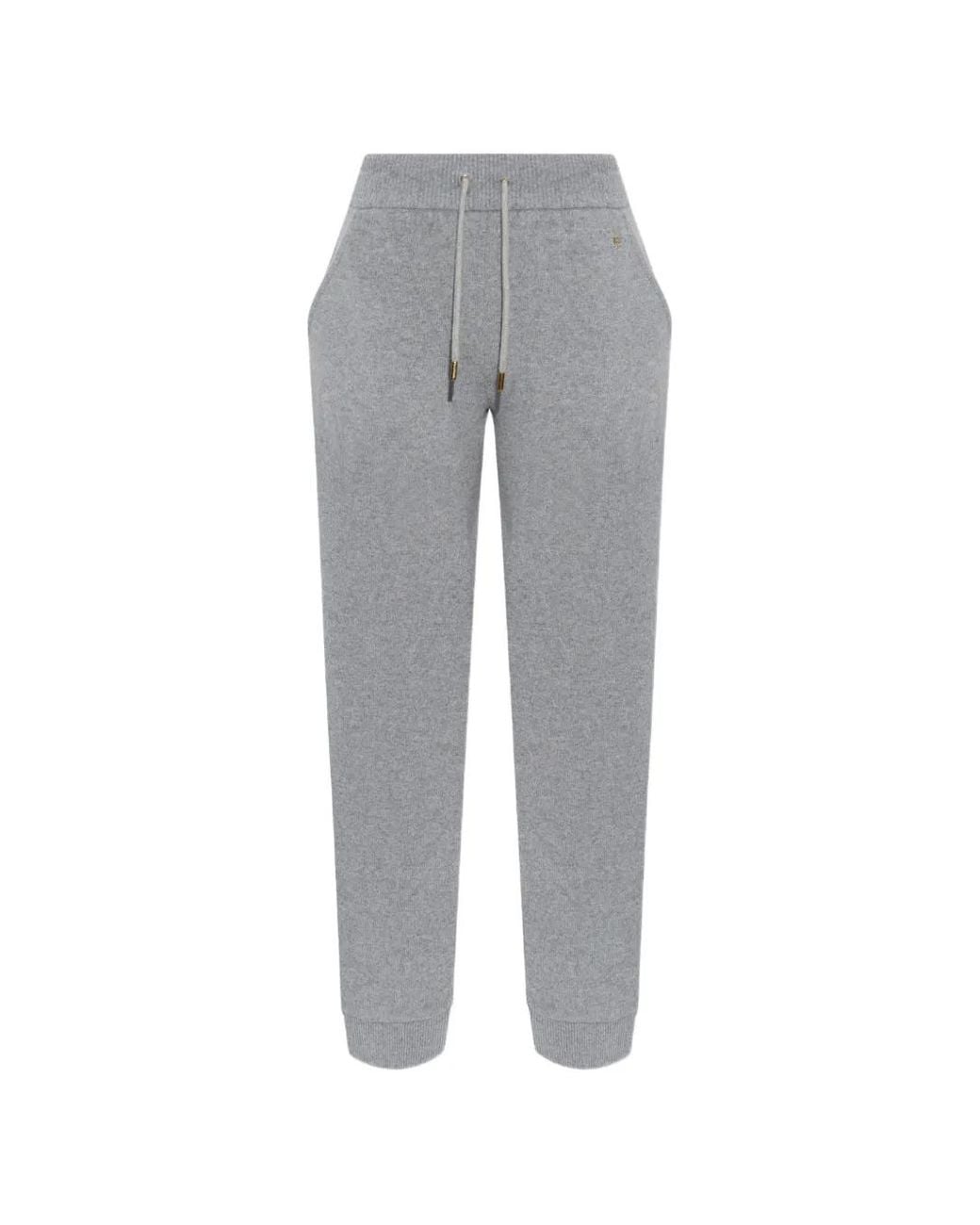 Balmain Gray Logo-Plaque Wool Track Pants