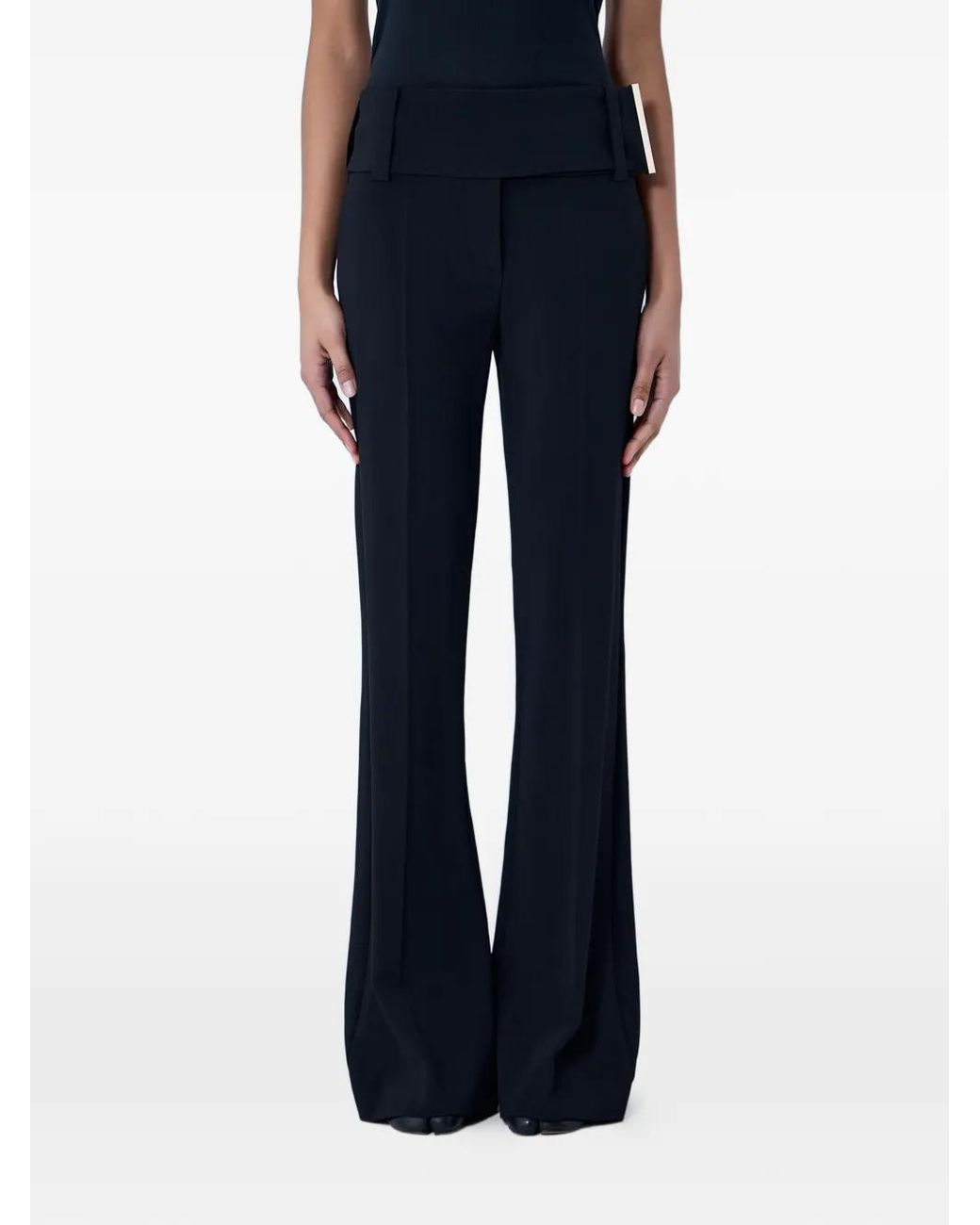 Sportmax Blue High-Waisted Flared Trousers