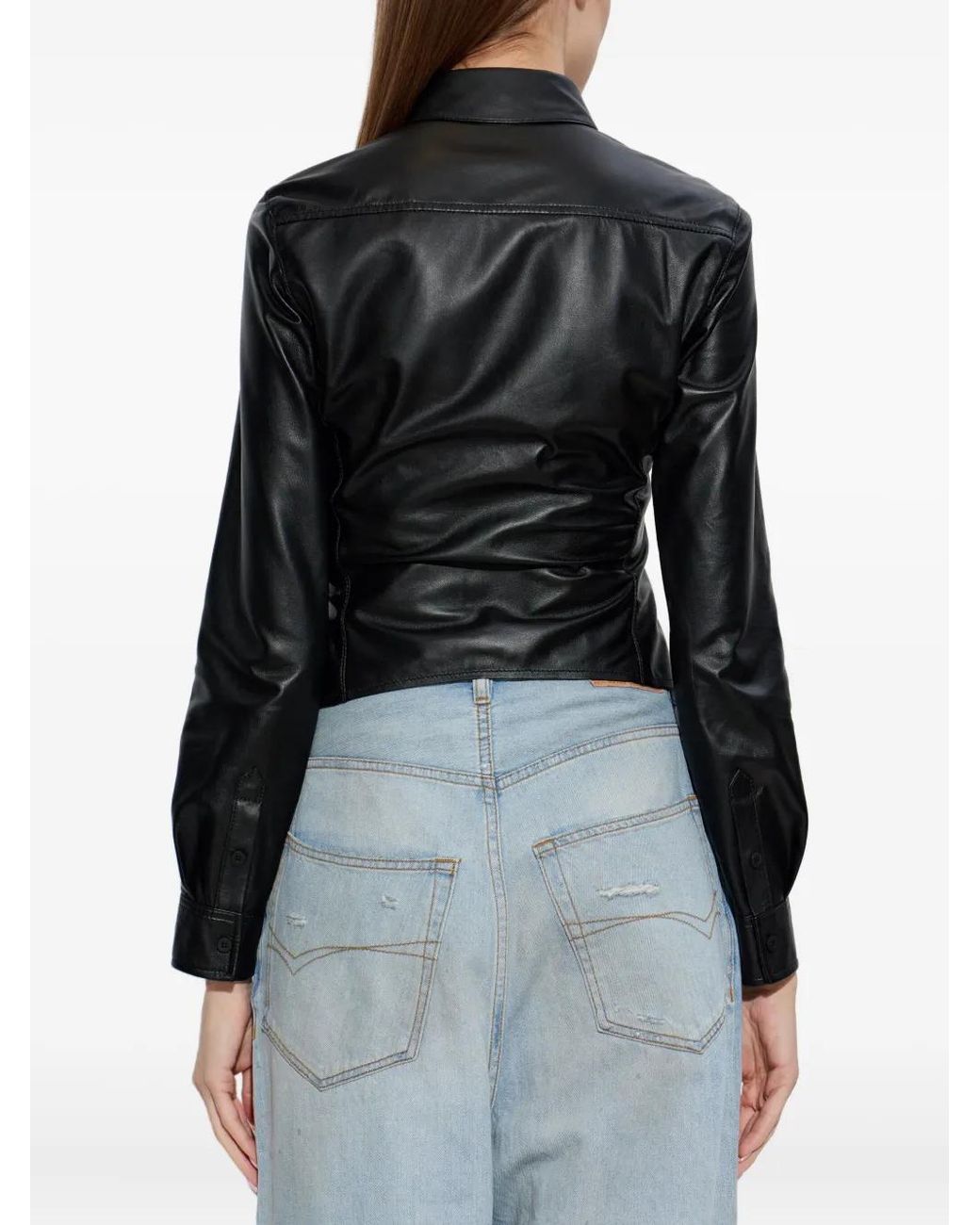 Balenciaga Black Leather Shirt