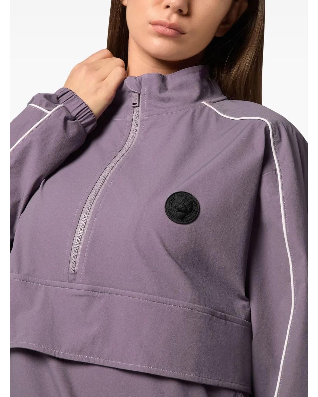 Philipp Plein Purple Logo-Patch Sweatshirt