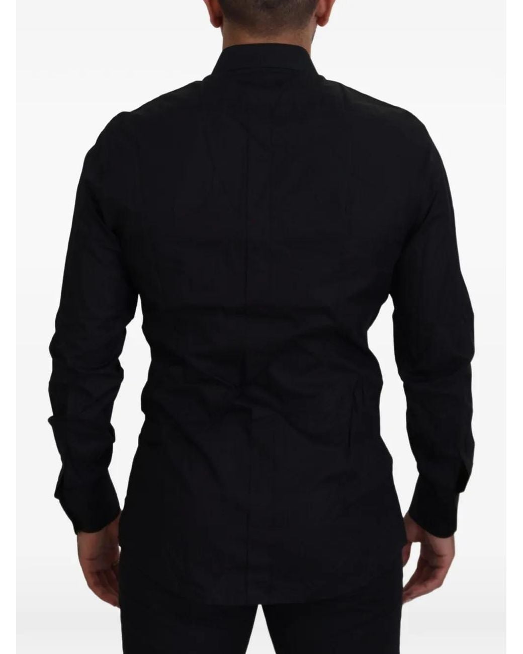 Dolce & Gabbana Black Crown-Embroidered Shirt for men