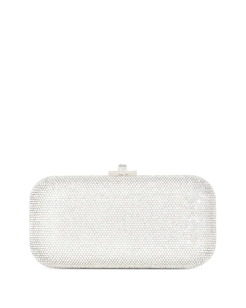 Judith Leiber White Pochette À Ornements En Cristal