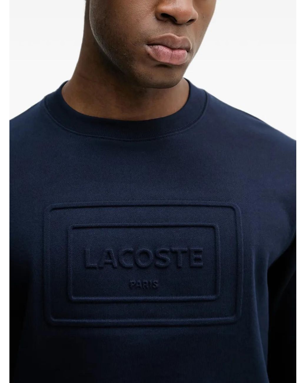 Lacoste Blue Embossed Fleece Sweatshirt