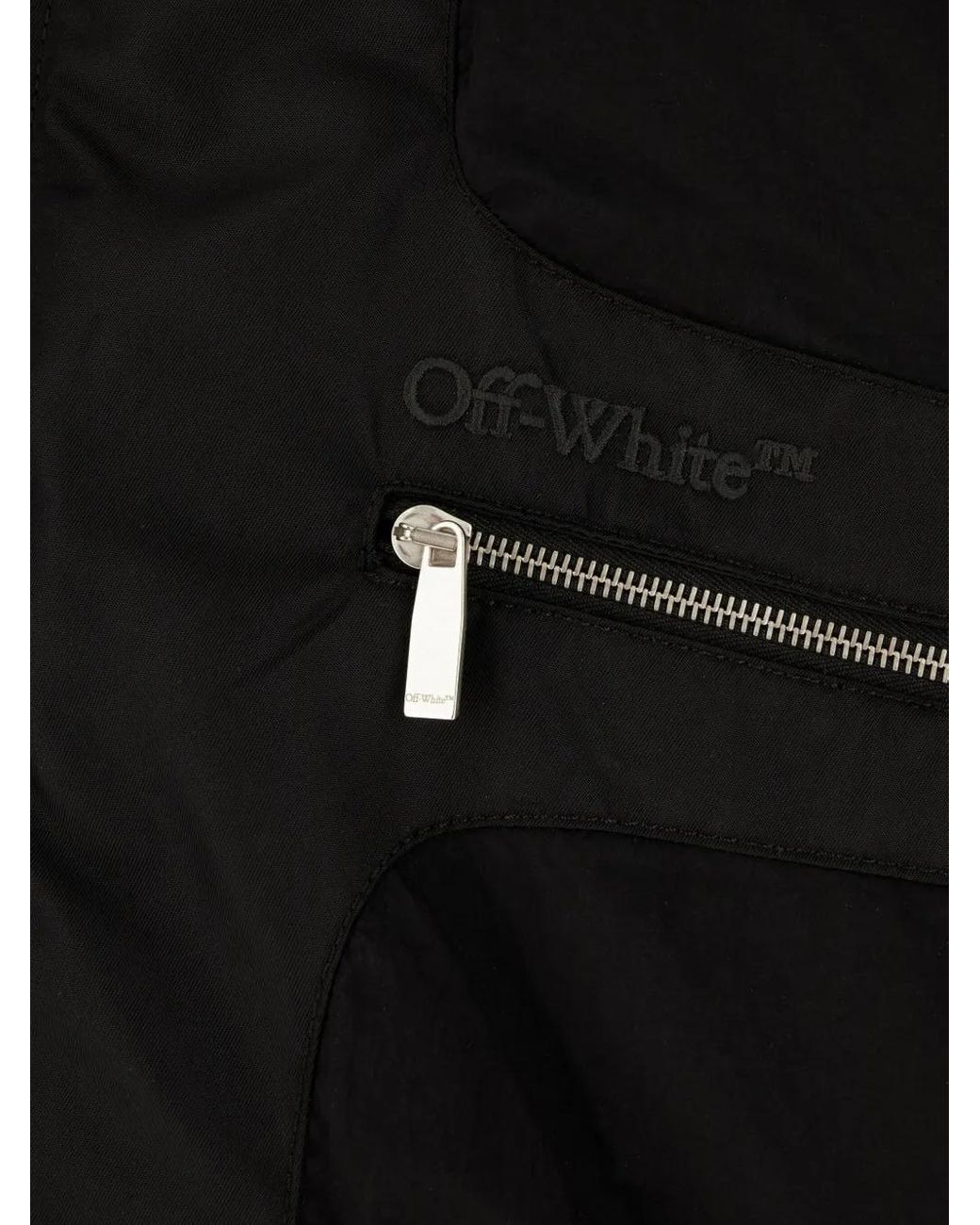 Off-White c/o Virgil Abloh Black Zip Bomber Jacket for men