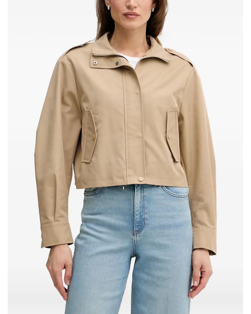 Ouí Blue Cropped Epaulette Jacket