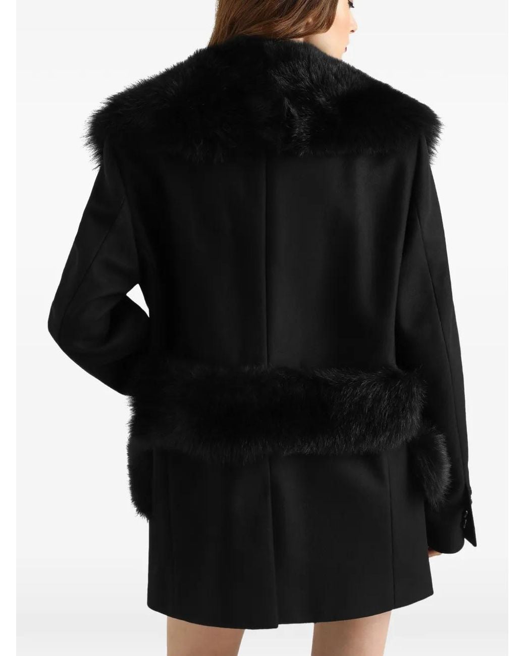 Dolce & Gabbana Black Wool Coat