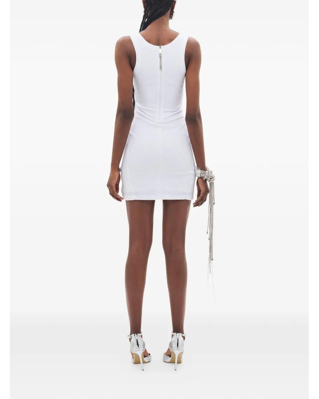 Area White Logo-Embroidered Mini Dress
