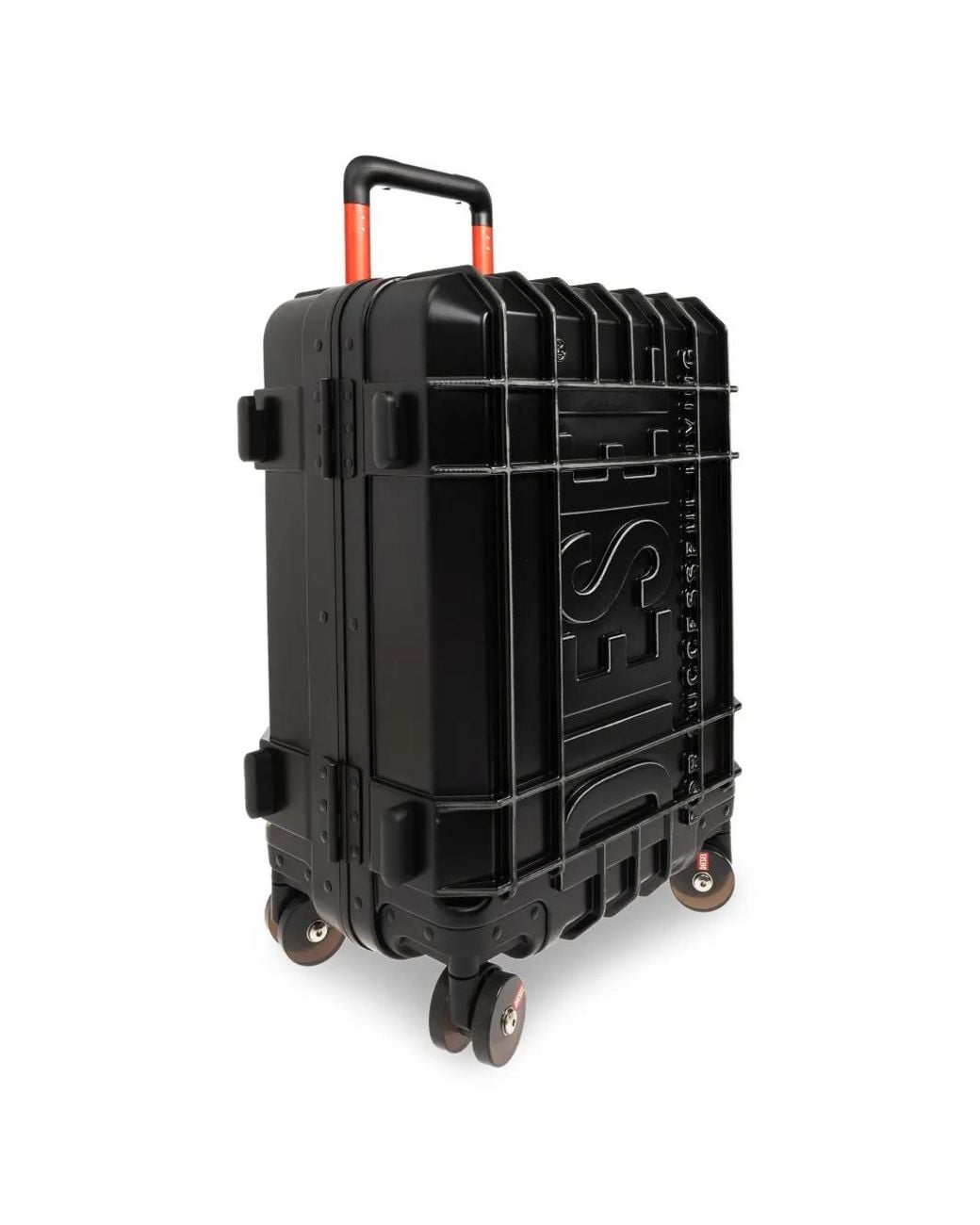 DIESEL Black Embossed-Logo Grid-Pattern Trolley