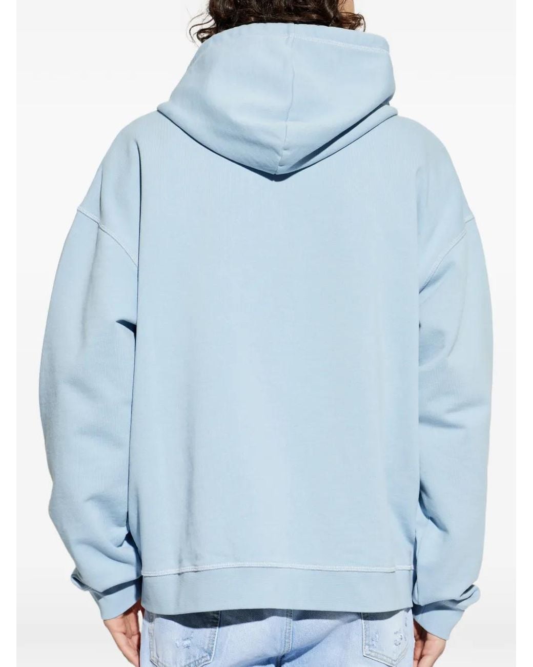 DSquared² Blue Hooded Patterned Jacket for men