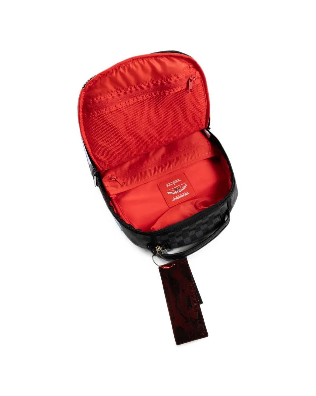 Sprayground Blue Shark Mouth Checkered Backpack