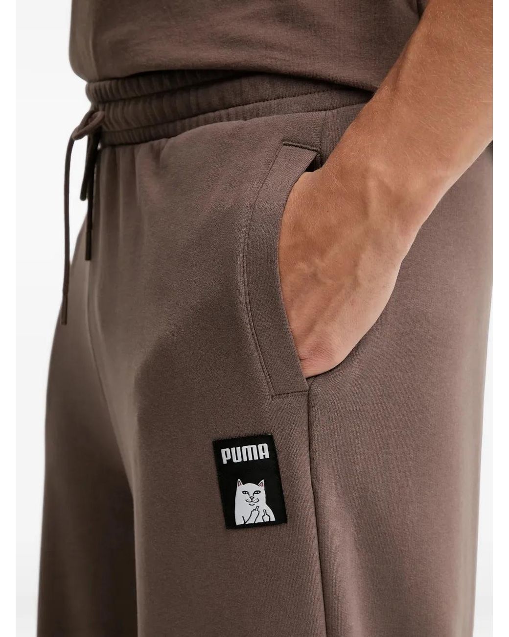 PUMA Brown X Ripndip Graphic-Print Drawstring Track Pants for men